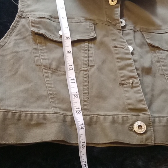Gasoline DIY Crop army green demin vest - Picture 8 of 9